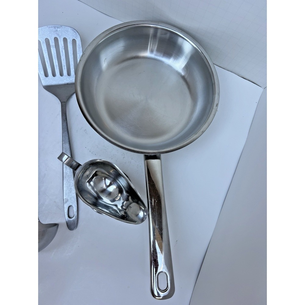 Kitchen Utensil Bundle Stainless Steel Skillet Ladle Spatula Gravy Boat Scoops - Picture 5 of 12